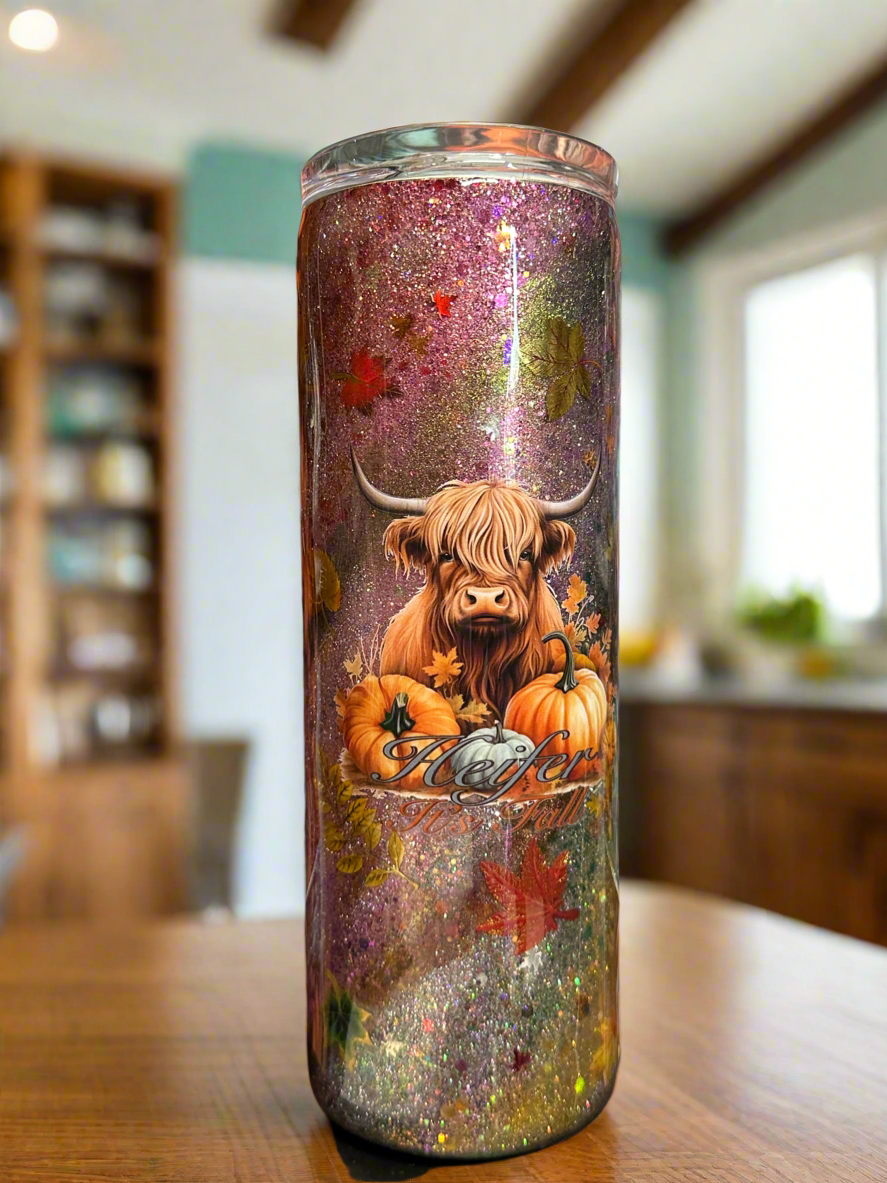 2)  fall Highland cow Milky Way Tumbler