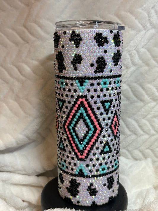 25 oz Aztec rhinestone Tumbler